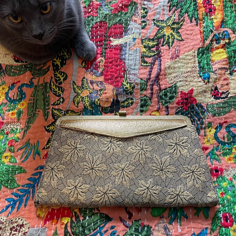 Vintage golden clutch that transforms!!!!